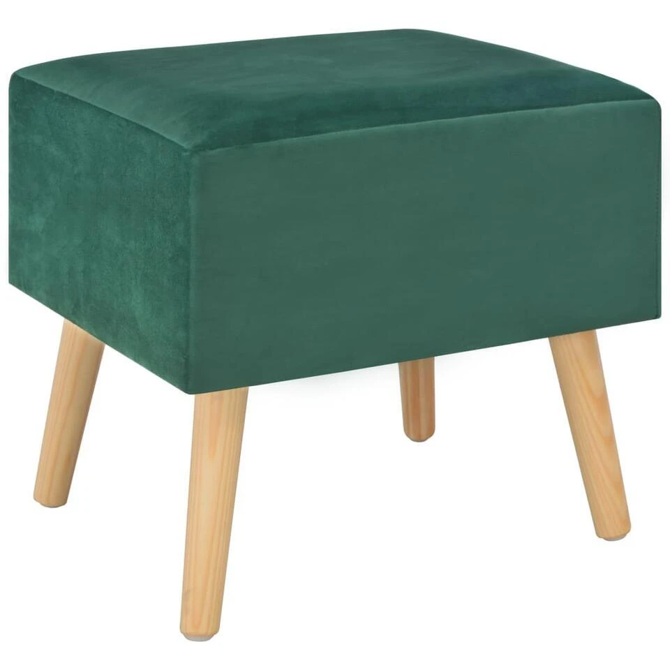 VidaXL Nachtkastjes 2 St 40x35x40 Cm Fluweel Groen - Afbeelding 4
