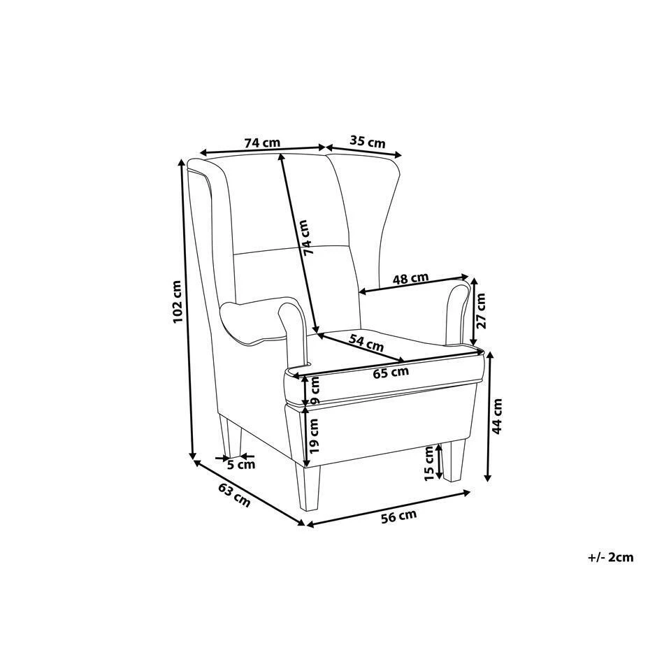 Beliani Oorfauteuil ABSON - Beige Polyester - Afbeelding 3