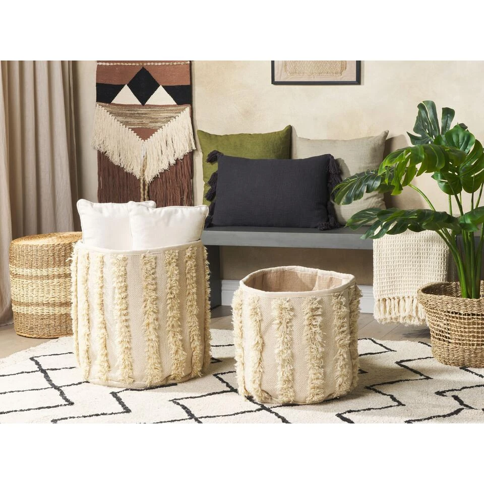 Beliani Mand KAKKI - Beige Katoen - Afbeelding 2