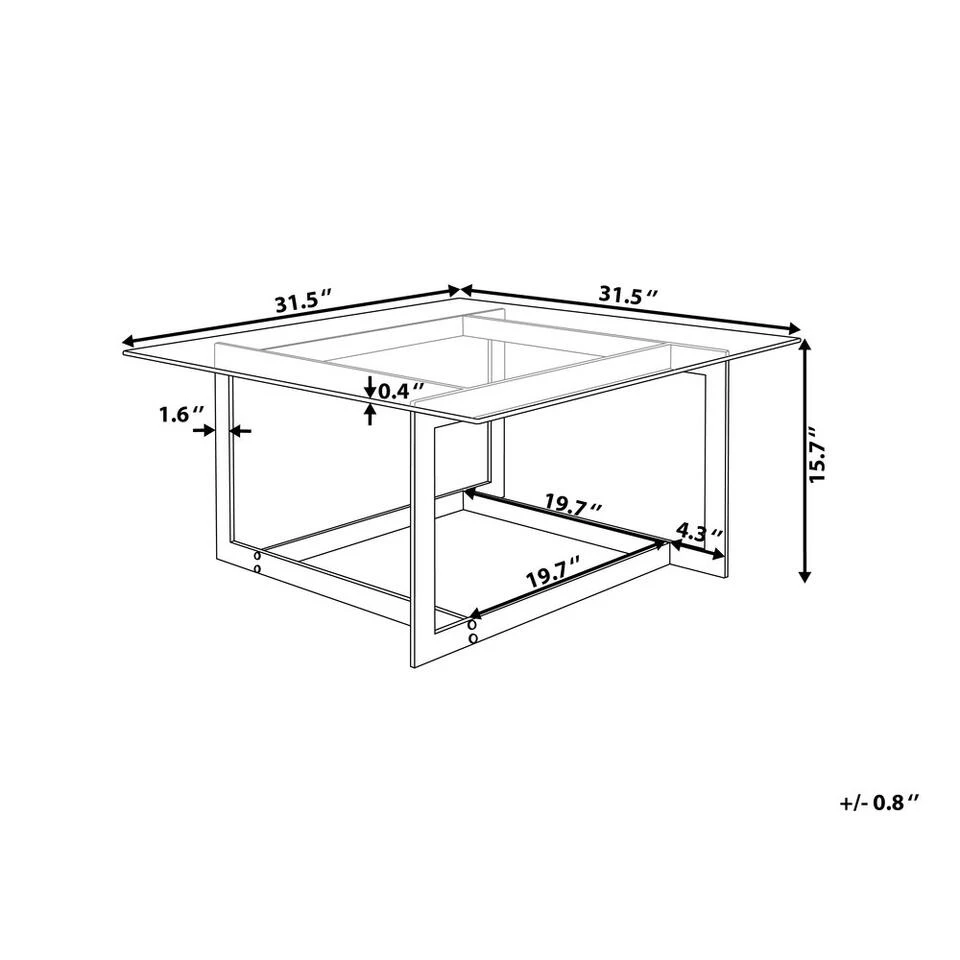Beliani Salontafel CRYSTAL - Zilver Glas - Afbeelding 4