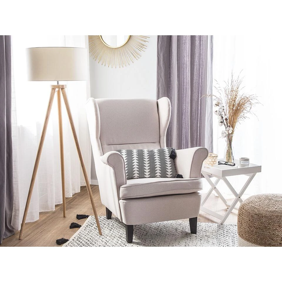 Beliani Oorfauteuil ABSON - Beige Polyester - Afbeelding 2