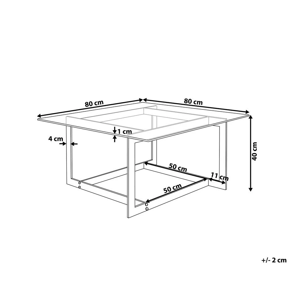Beliani Salontafel CRYSTAL - Zilver Glas - Afbeelding 2