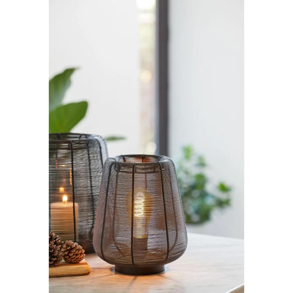 Tafellamp Adeta - Zwart - Ø22cm - Afbeelding 2