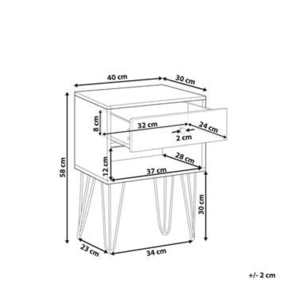 Beliani Nachtkast ARVIN - Donkere Houtkleur Mdf - Afbeelding 4