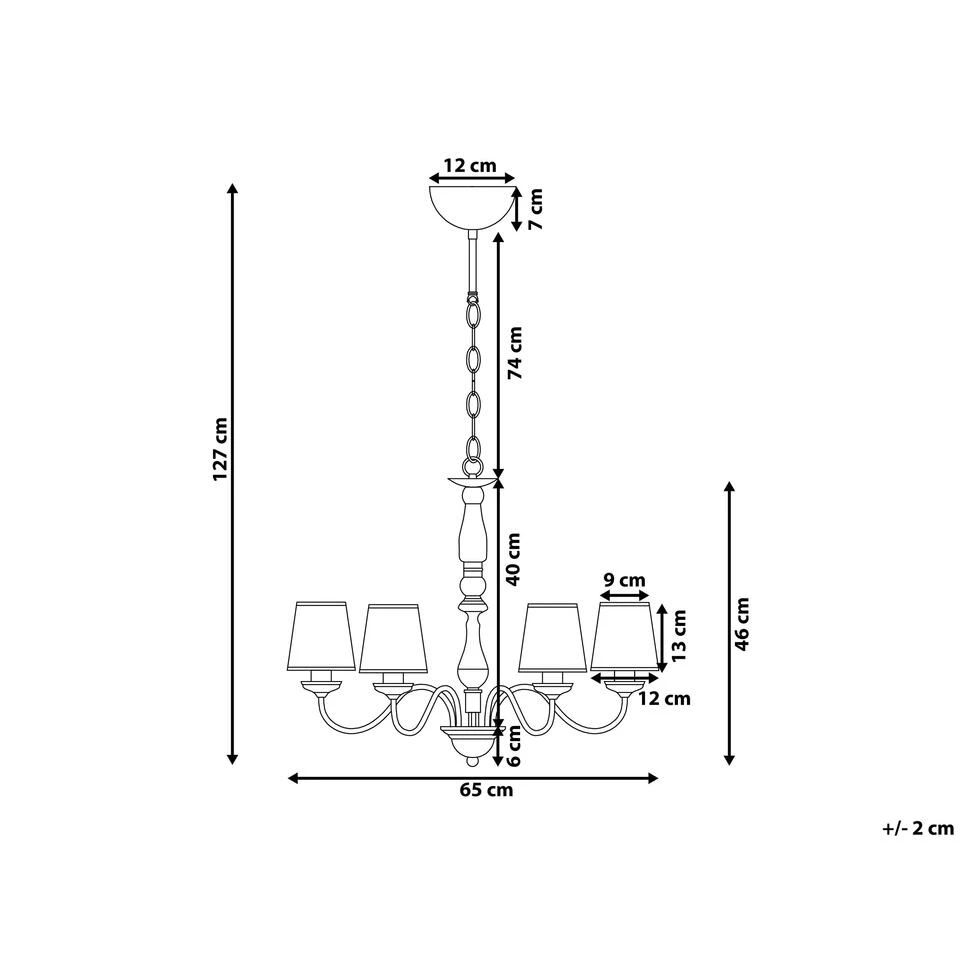 Beliani Hanglamp BRADANO - Messing Metaal - Afbeelding 3