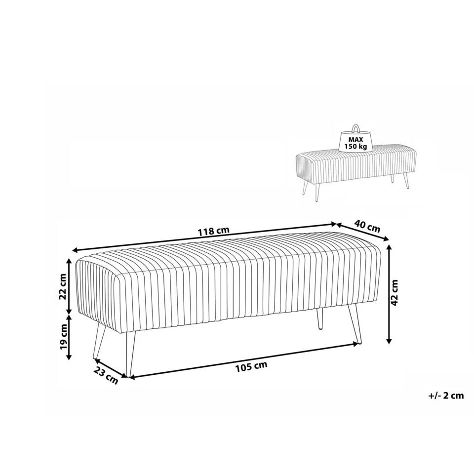 Beliani Hocker PATERSON - Oranje Fluweel - Afbeelding 3