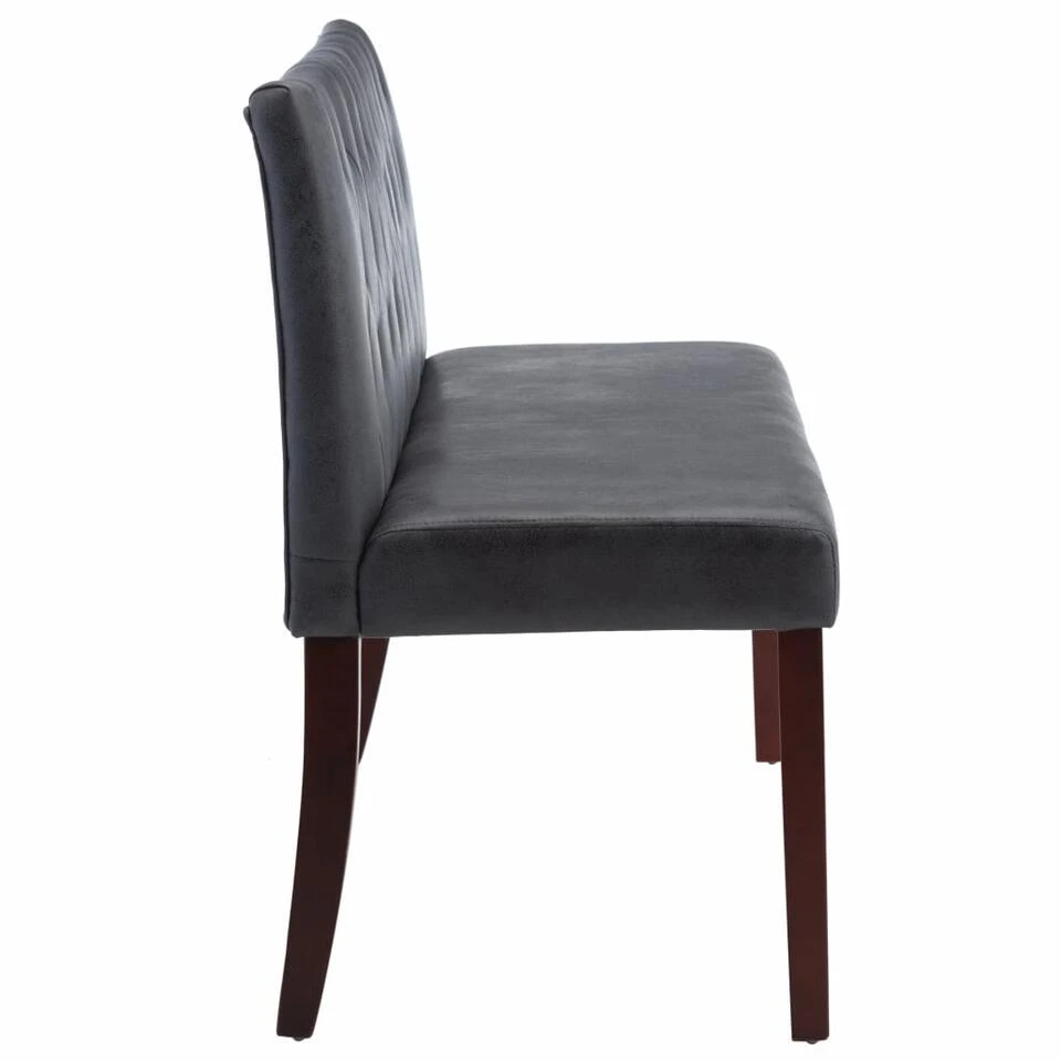 VidaXL Bankje 148,5 Cm Kunstsuède Grijs - Afbeelding 4