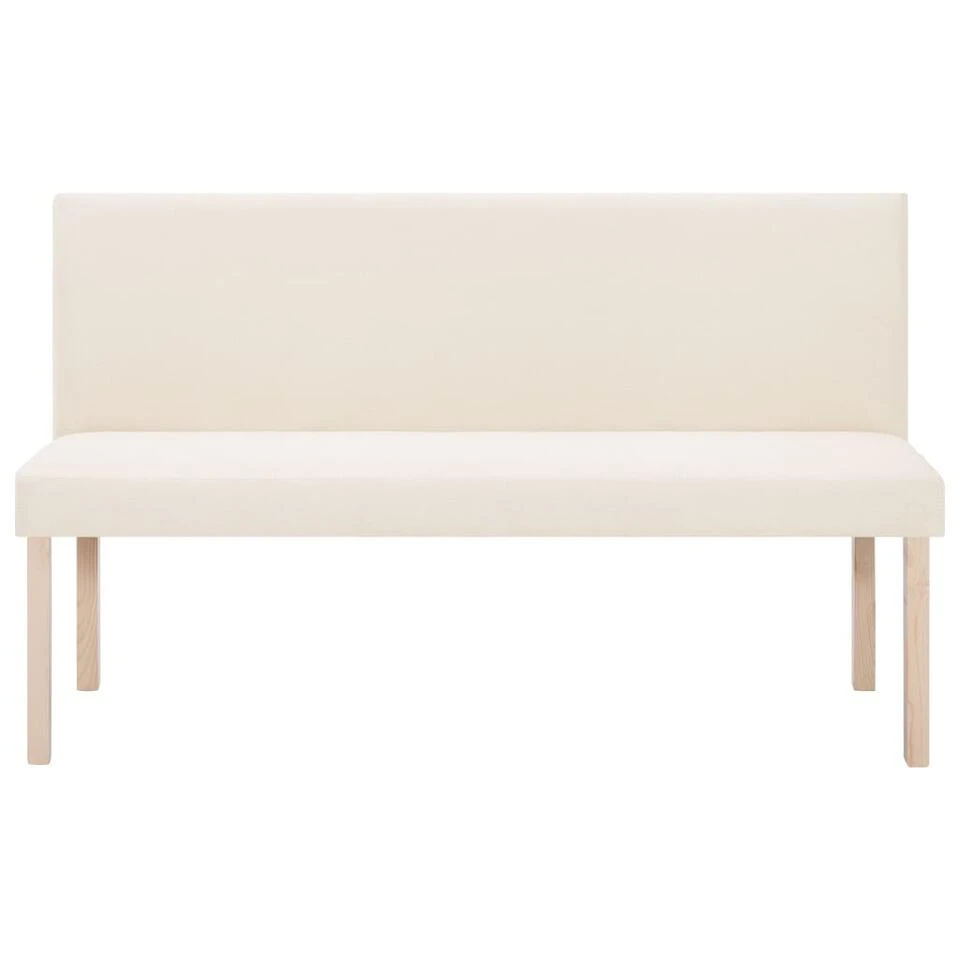 VidaXL Bankje 139,5 Cm Polyester Crème - Afbeelding 3