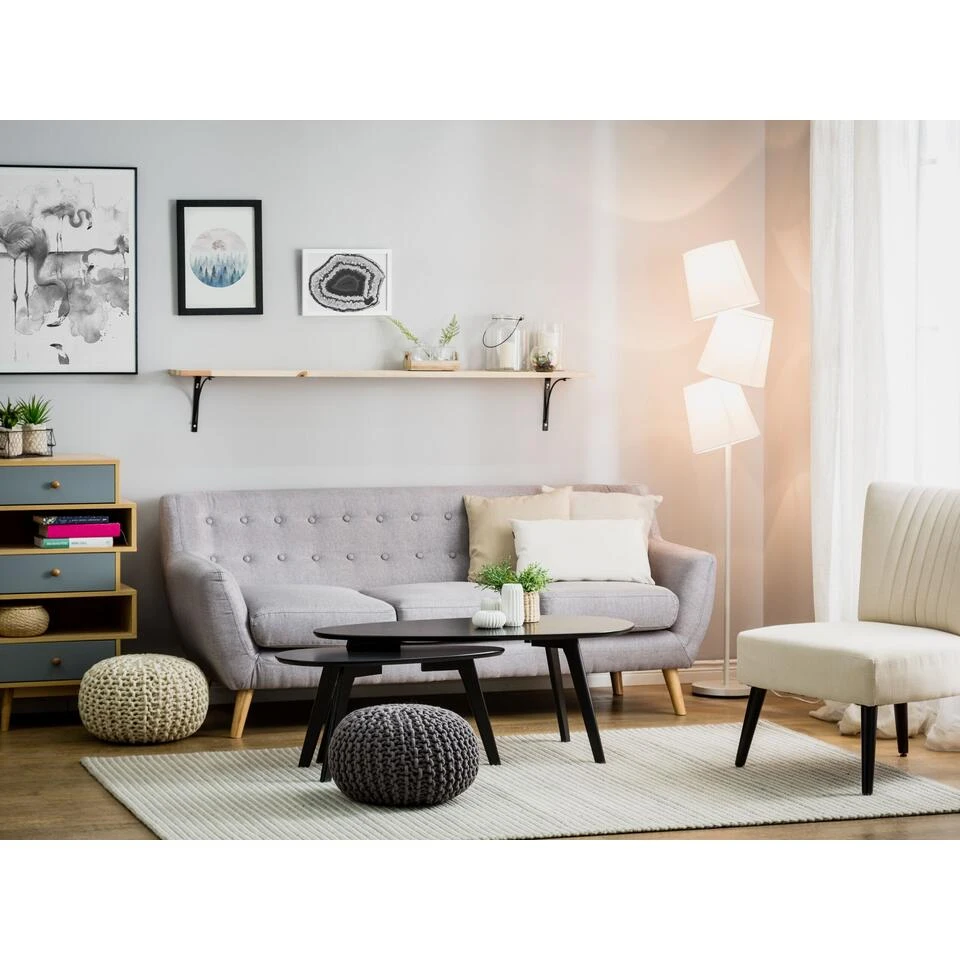 Beliani Staande Lamp RIO GRANDE - Wit Metaal - Afbeelding 2