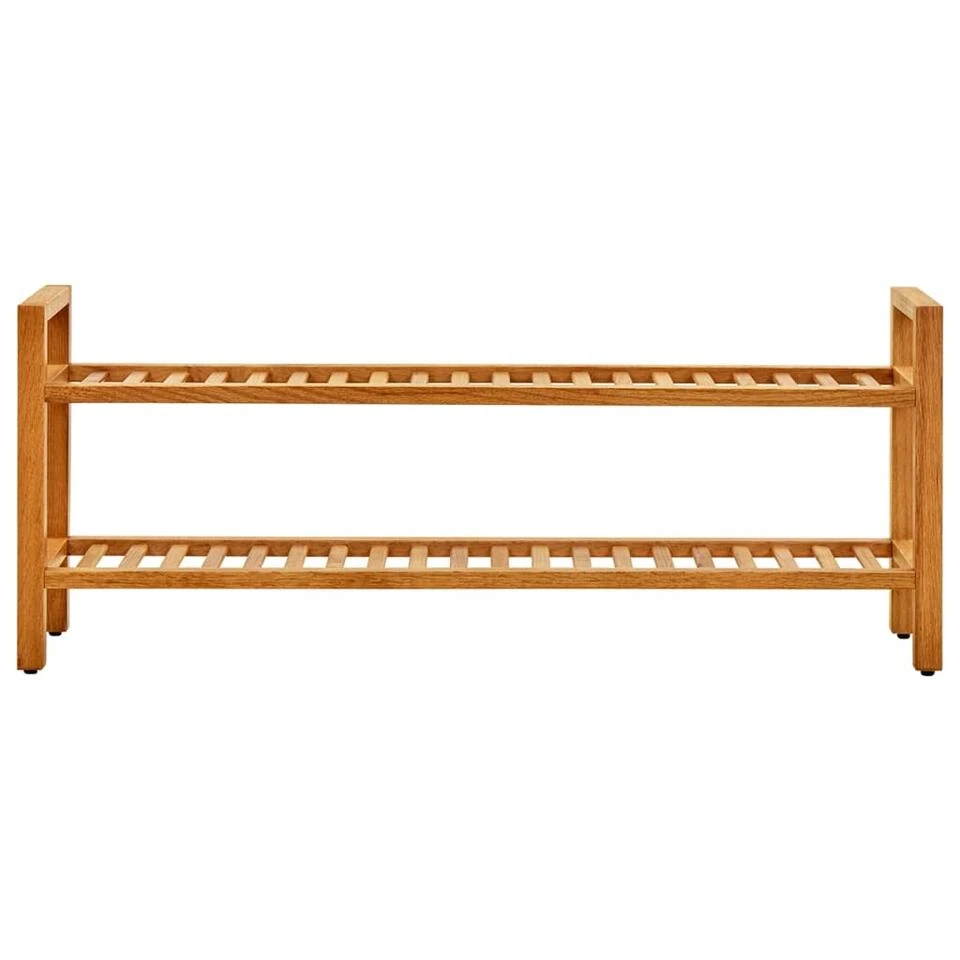 VidaXL Schoenenrek Met 2 Schappen 100x27x40 Cm Massief Eikenhout - Afbeelding 2
