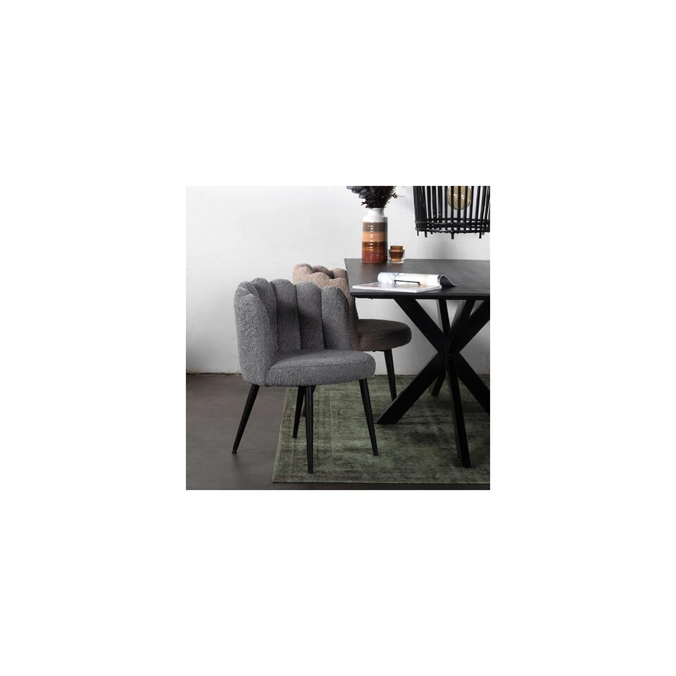 Giga Meubel Eetkamerstoel Teddy Grijs - Zithoogte 45cm - Stoel Julien - Afbeelding 2