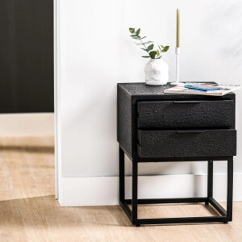 Hoyz Collection - Nachtkastje B340 Zwart - 40x40x50 - Afbeelding 3