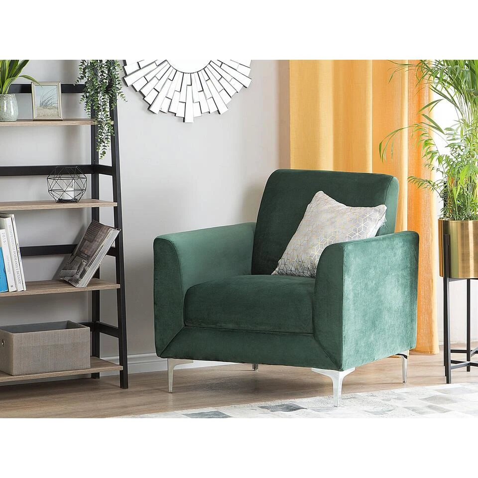 Beliani Fauteuil FENES - Groen Fluweel - Afbeelding 2